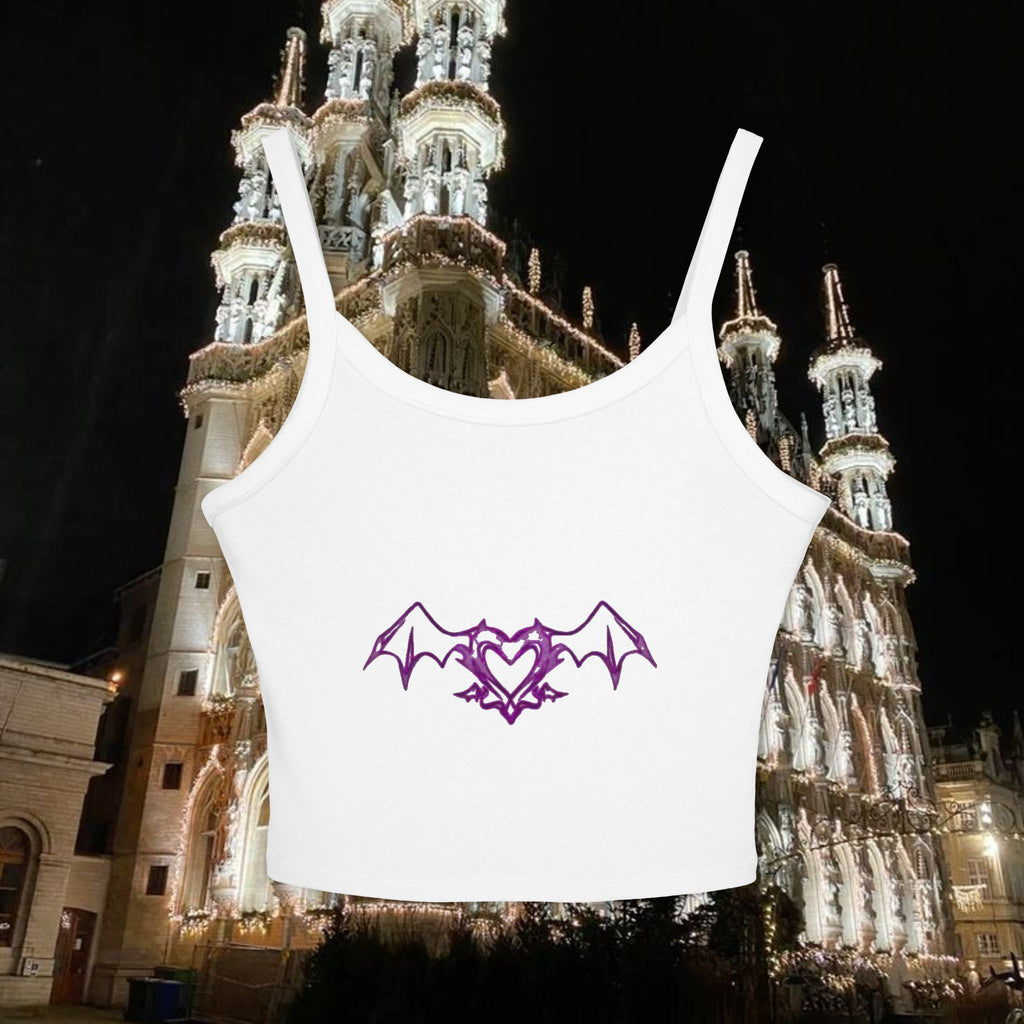 Gothic Heart Bat Women's Spaghetti Strap Tank Top