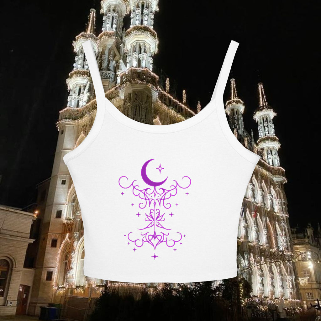 Whimsical Moon Phase Women's Spaghetti Strap Tank Top